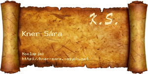 Kner Sára névjegykártya